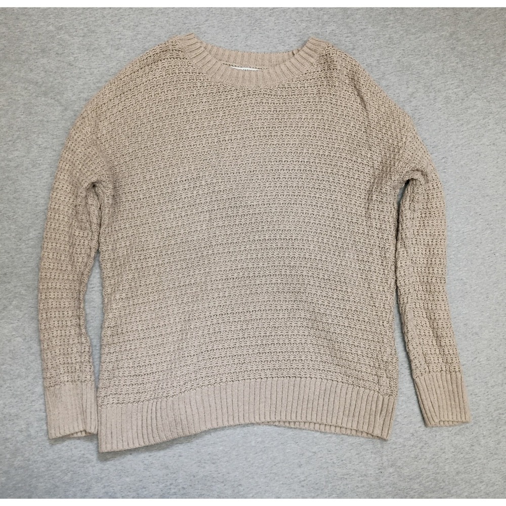 Old Navy Mens Tan Beige Textured Cotton Blend Tunic Length Crewneck Sweater M